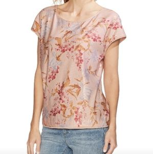 Vence Camuto Sequined Drop Shoulder Top